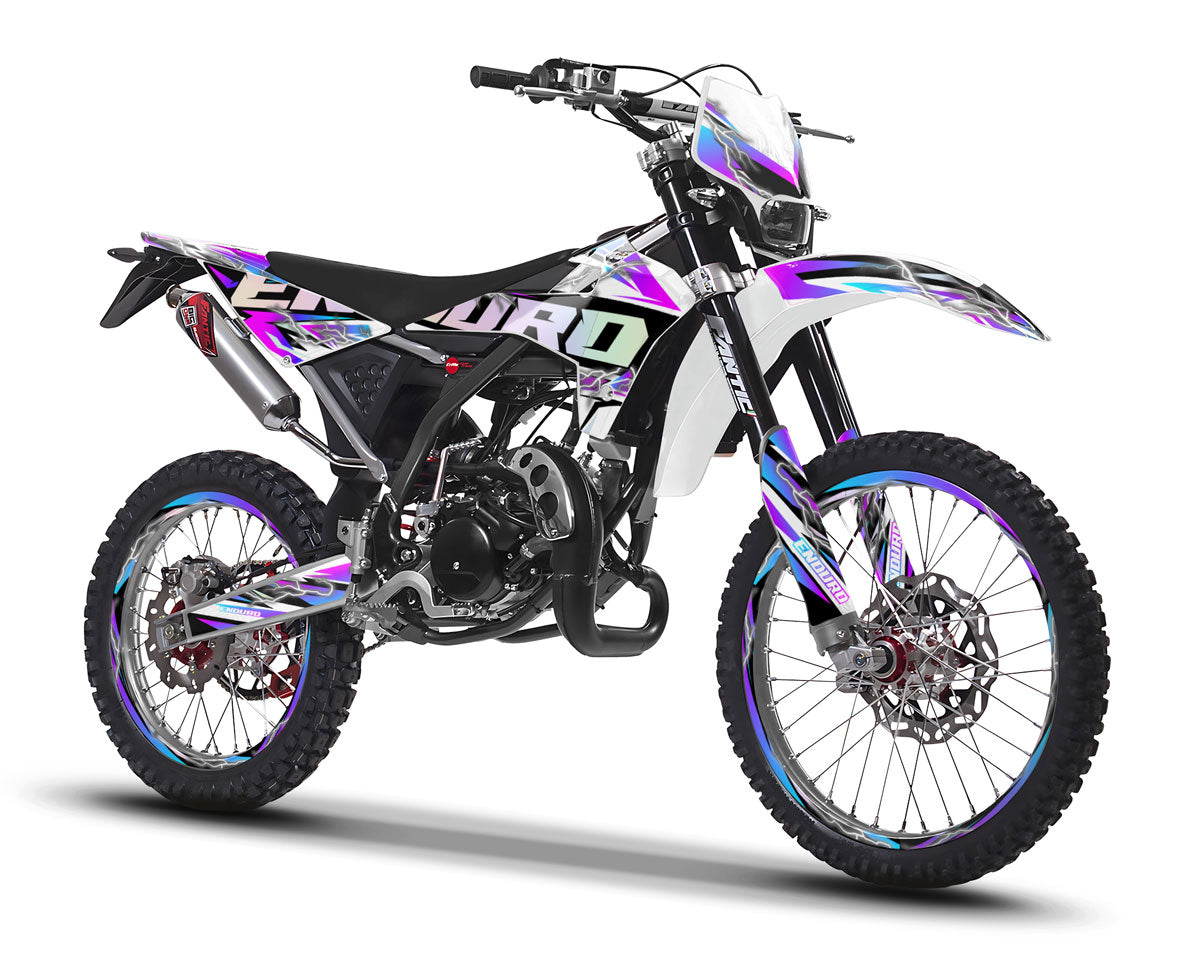 Graphics kit Fantic XE 50cc Enduro 2017-2022 Shiro | motorcycle stickers | 50cc customization | armysctv