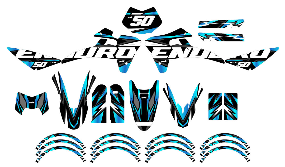 Kit déco Fantic XE 50cc Enduro 2017-2022 Vision | autocollants moto | personnalisation 50cc | armysctv
