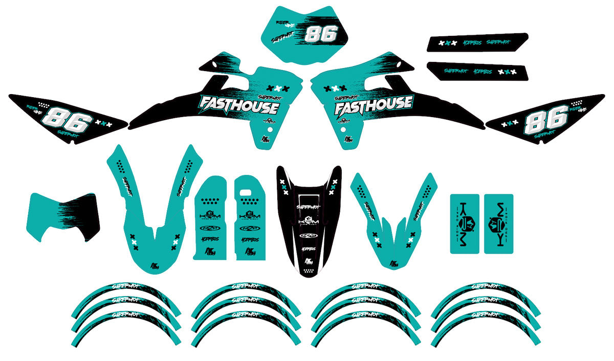 Graphics kit Fantic 50cc 2017-2022 Fasthouse | motorcycle stickers | 50cc customization | armysctv