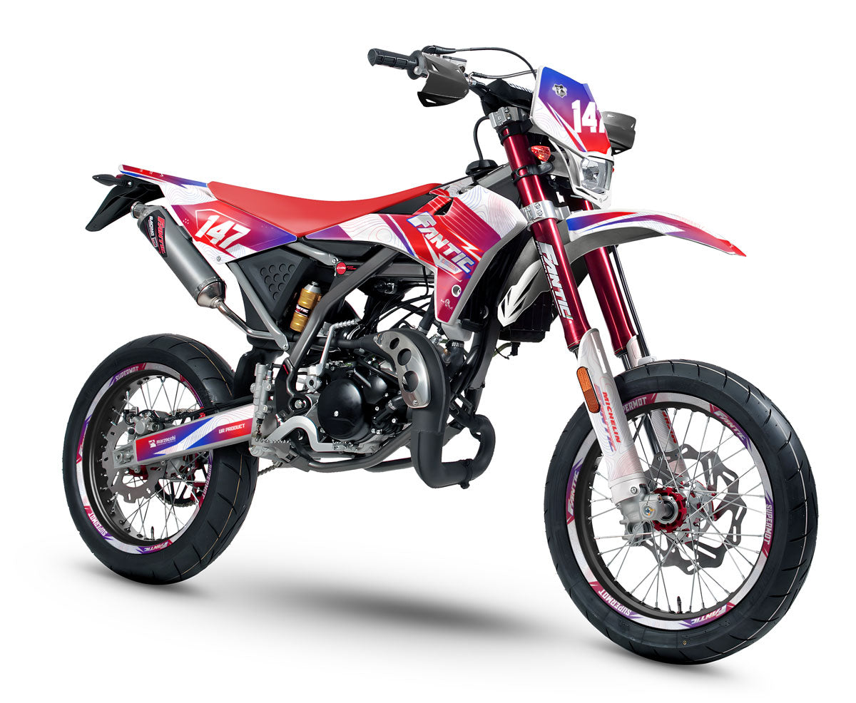 Graphic decals Fantic XM 50 Motard France Tricolor and patriotic