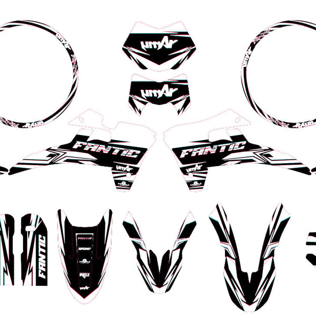 Kit déco Fantic 50cc 2017-2022 Glitch | autocollants moto | personnalisation 50cc | armysctv