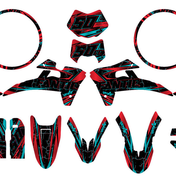 Kit déco Fantic 50cc 2017-2022 Schredder | autocollants moto | personnalisation 50cc | armysctv