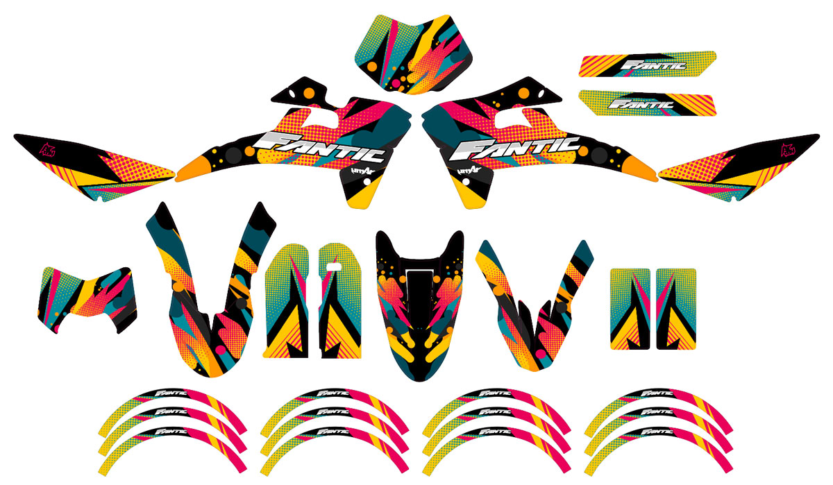 Kit pegatinas Fantic 50cc 2017-2022 Forma | pegatinas para moto | personalización 50cc | armysctv