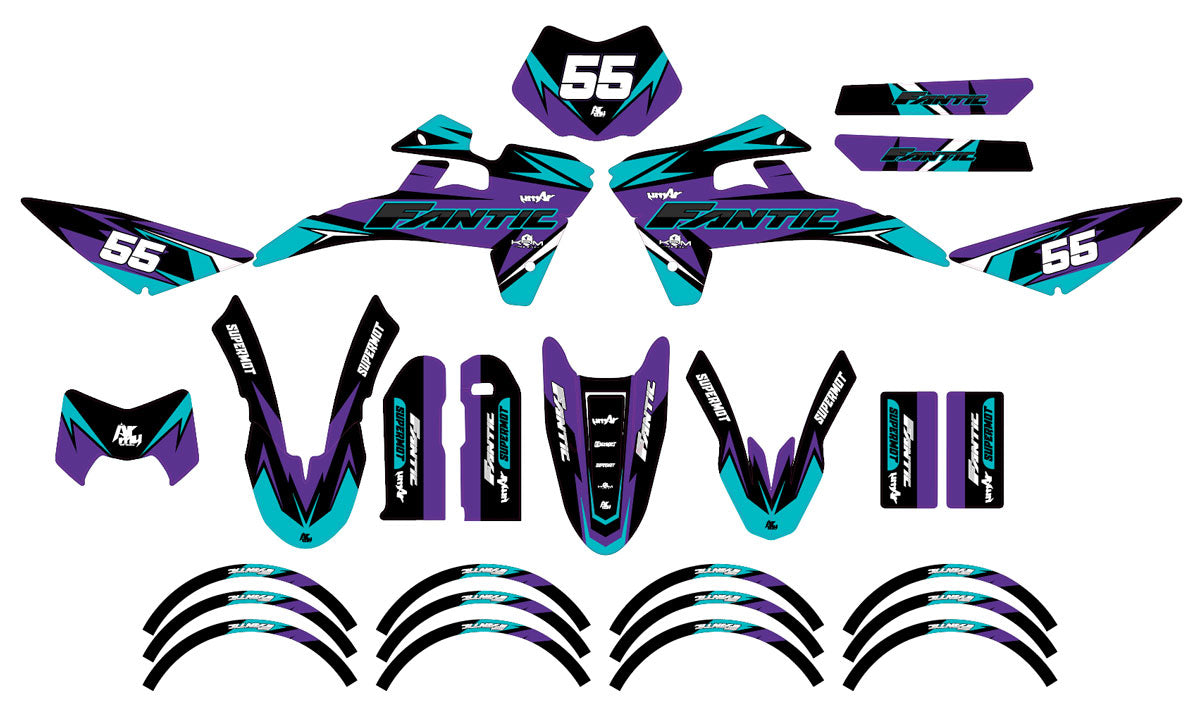 Graphics kit Fantic 50cc 2017-2022 Stream | motorcycle stickers | 50cc customization | armysctv