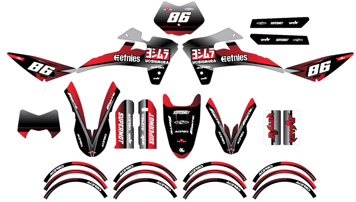 Graphics kit Fantic 50cc 2017-2022 Yoshi | motorcycle stickers | 50cc customization | armysctv