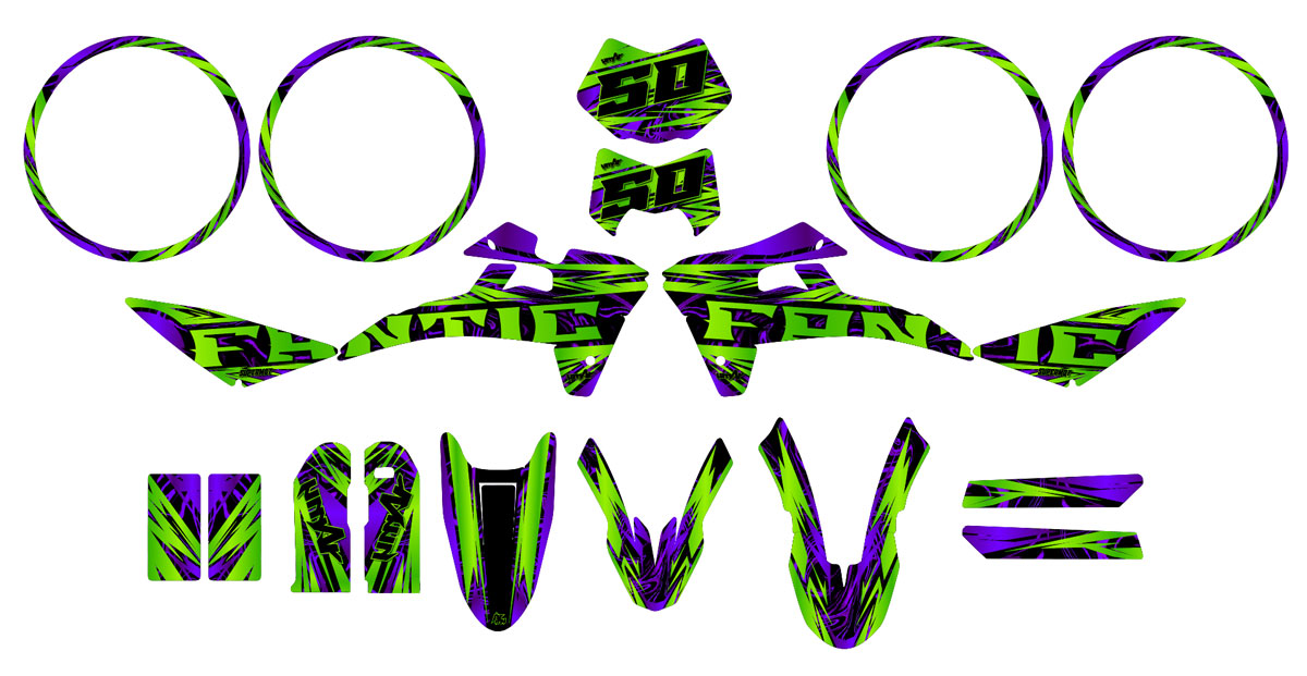 Kit déco Fantic 50cc 2017-2022 Zontix | autocollants moto | personnalisation 50cc | armysctv