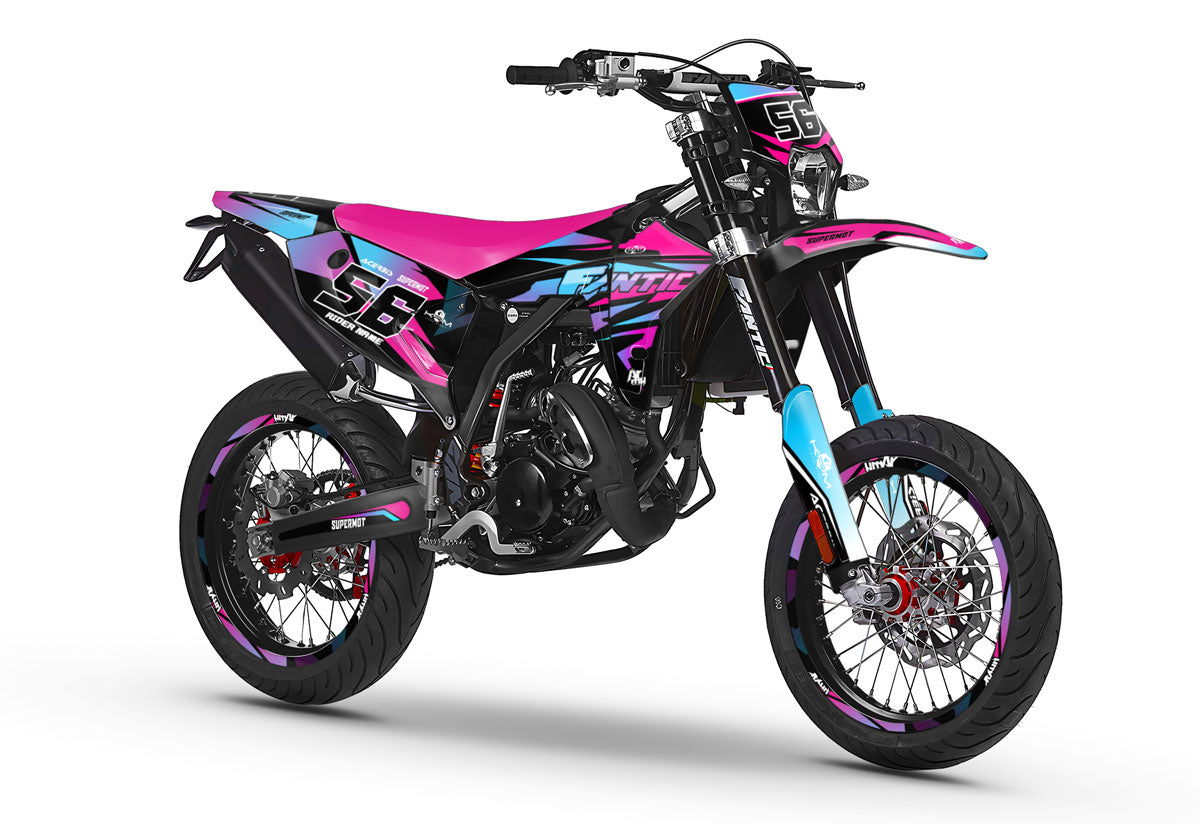 Dekor kit Fantic 50cc 2023-2025 Verrückter Rennfahrer | Motorradaufkleber | Personalisierung 50cc | armysctv