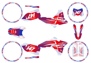 Dekor kit Fantic 50cc 2023-2025 Frankreich | Motorradaufkleber | 50cc Personalisierung | armysctv