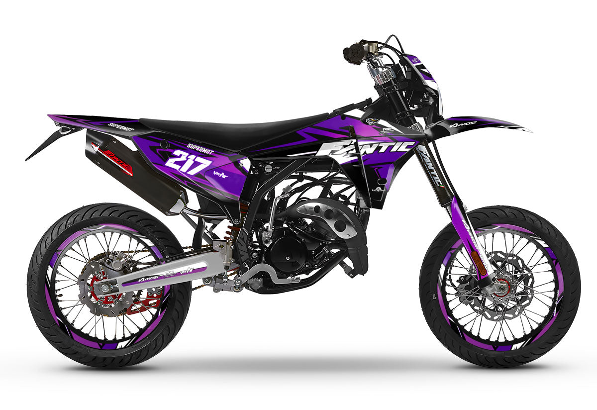 Kit déco Fantic 50cc 2023-2025 Lilaks | autocollants moto | personnalisation 50cc | armysctv