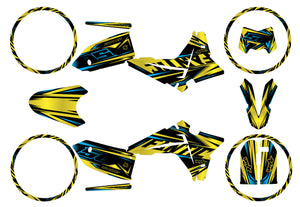 Dekor kit Fantic 50cc 2023-2025 Metallstil | Motorradaufkleber | Personalisierung 50cc | armysctv
