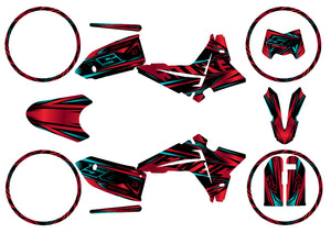 Dekor kit Fantic 50cc 2023-2025 Metallstil | Motorradaufkleber | Personalisierung 50cc | armysctv