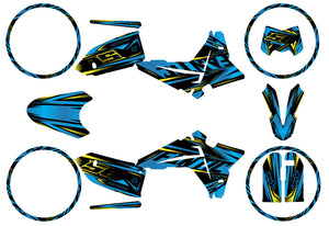 Dekor kit Fantic 50cc 2023-2025 Metallstil | Motorradaufkleber | Personalisierung 50cc | armysctv
