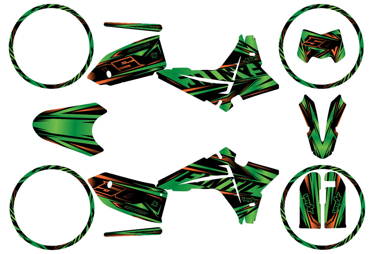 Dekor kit Fantic 50cc 2023-2025 Metallstil | Motorradaufkleber | Personalisierung 50cc | armysctv