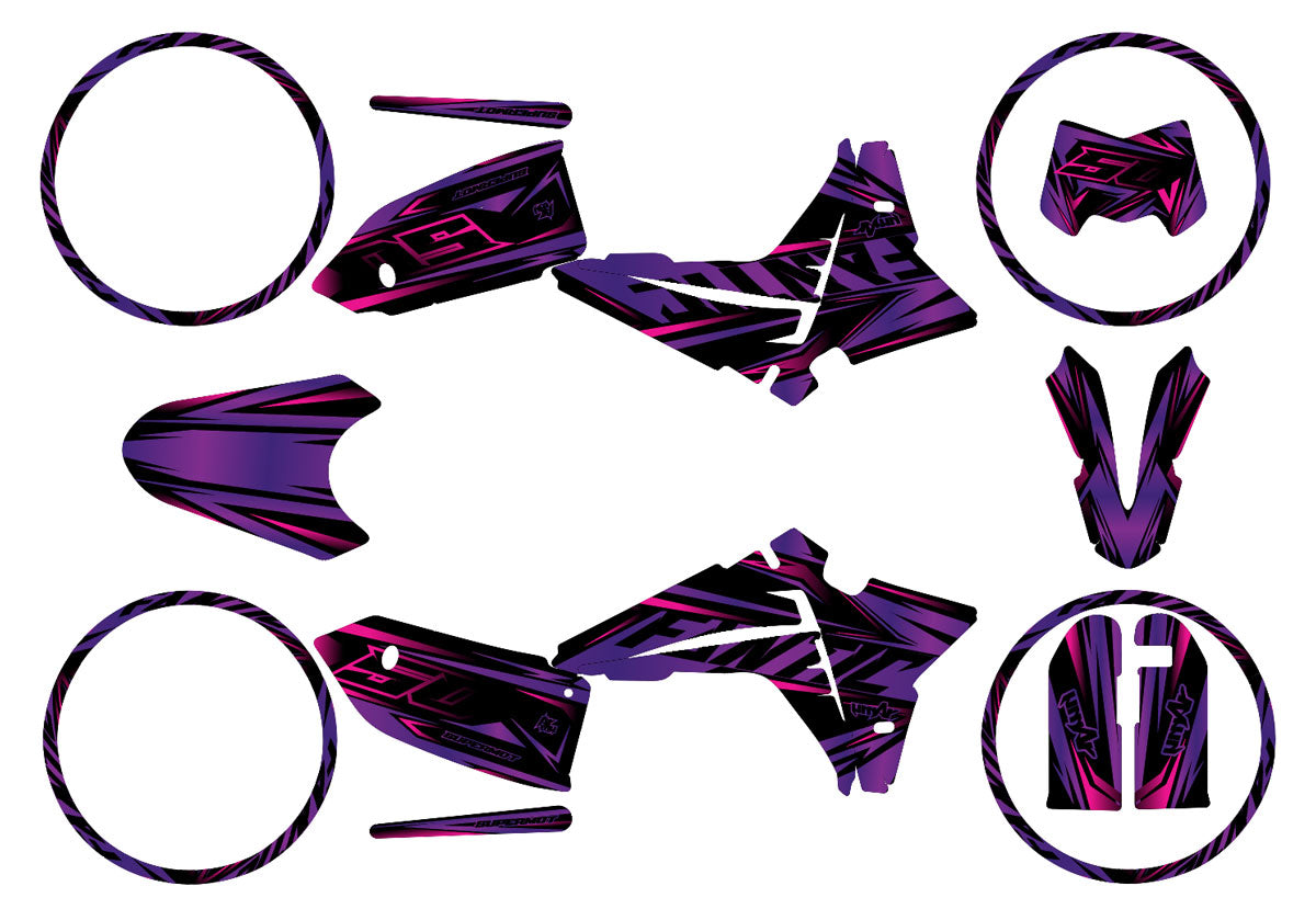 Dekor kit Fantic 50cc 2023-2025 Metallstil | Motorradaufkleber | Personalisierung 50cc | armysctv