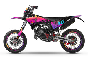Dekor kit Fantic 50cc 2023-2025 Miami | Motorradaufkleber | Personalisierung 50cc | armysctv