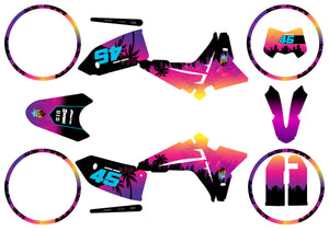 Dekor kit Fantic 50cc 2023-2025 Miami | Motorradaufkleber | Personalisierung 50cc | armysctv