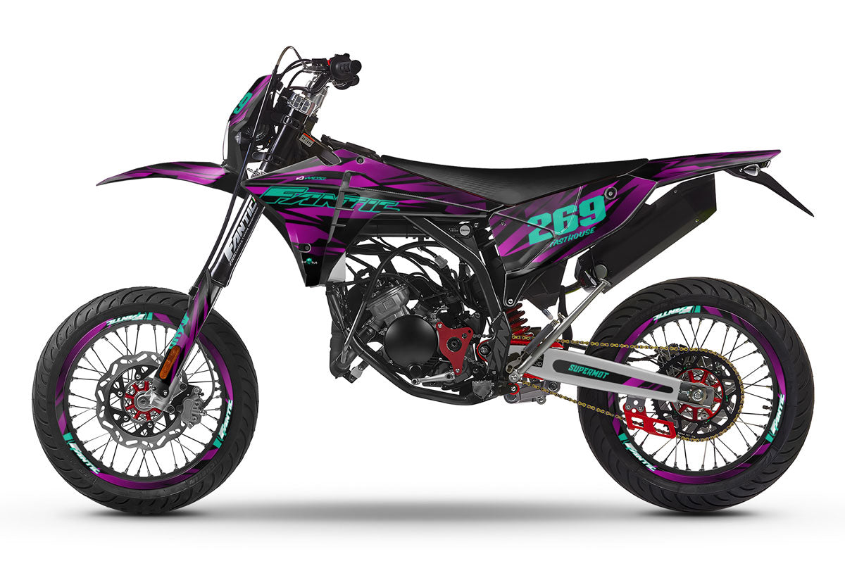 Deko-sett Fantic 50cc 2023-2025 Purple Rain | motorsykkelklistremerker | tilpasning 50cc | armysctv
