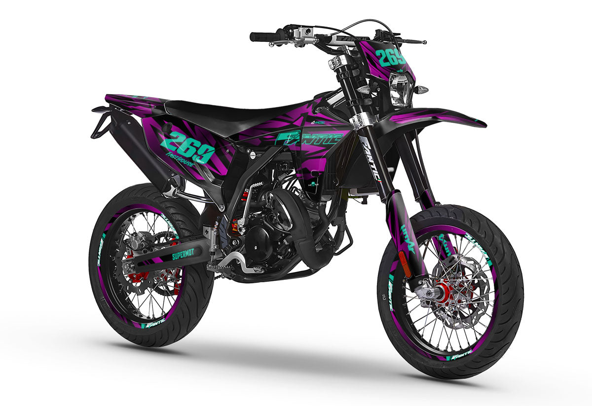 Deko-sett Fantic 50cc 2023-2025 Purple Rain | motorsykkelklistremerker | tilpasning 50cc | armysctv