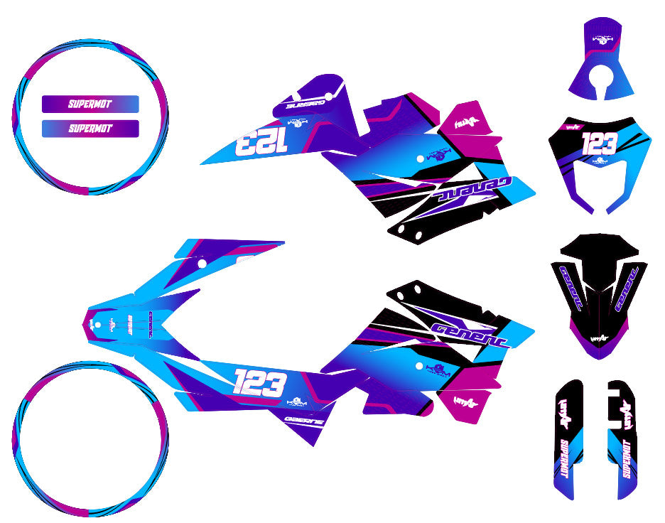 Kit déco Generic Trigger SM 50cc 2006-2018 Artisse | autocollants moto | personnalisation 50cc | armysctv