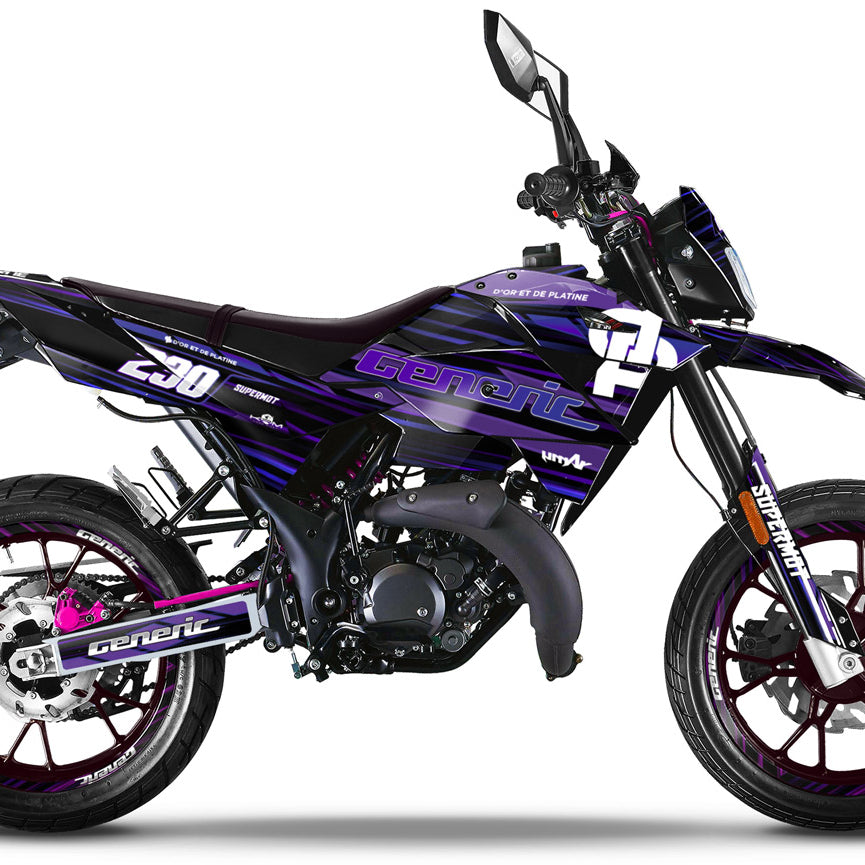 Kit déco Generic Trigger SM 50cc 2006-2018 D'or et de platine | autocollants moto | personnalisation 50cc | armysctv