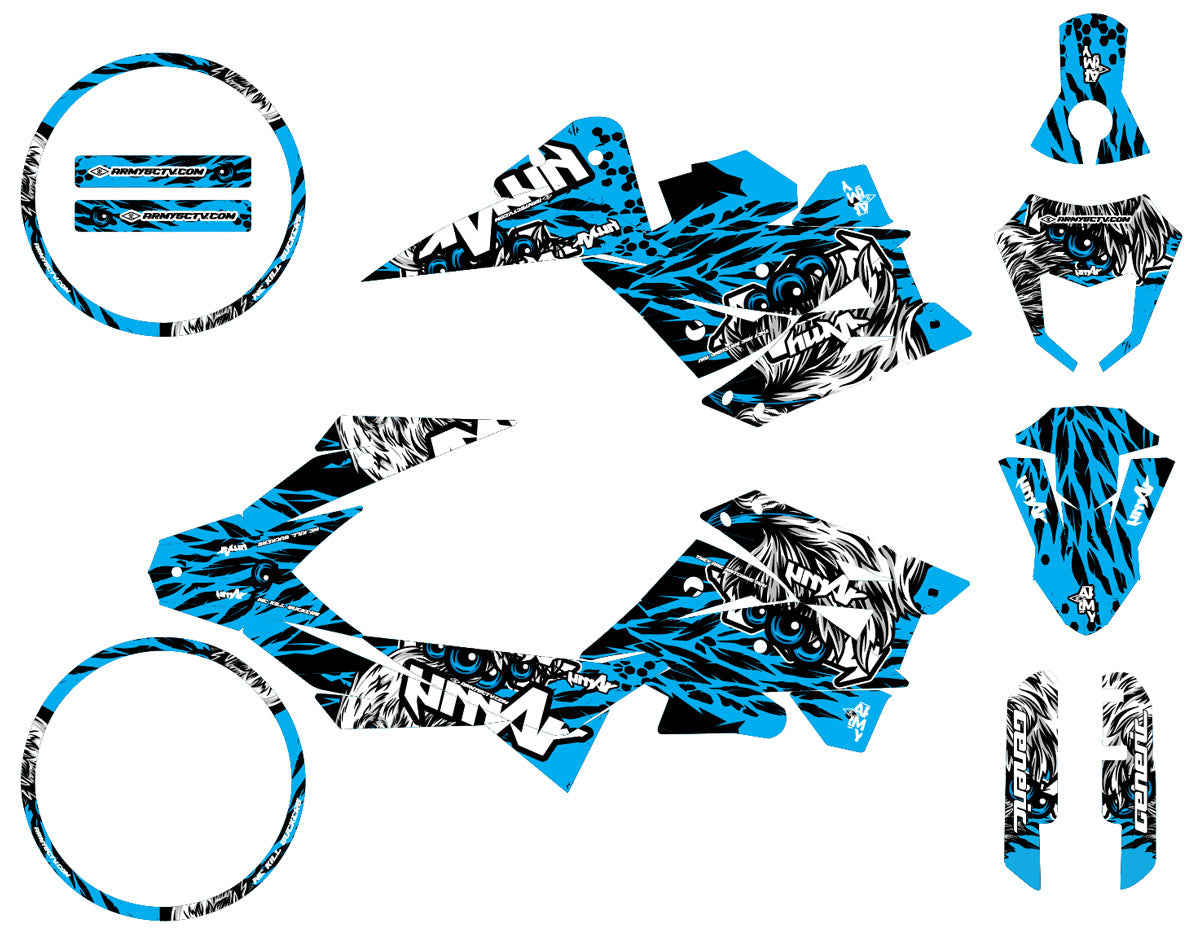 Kit déco Generic Trigger SM 50cc 2006-2018 Eyes | autocollants moto | personnalisation 50cc | armysctv