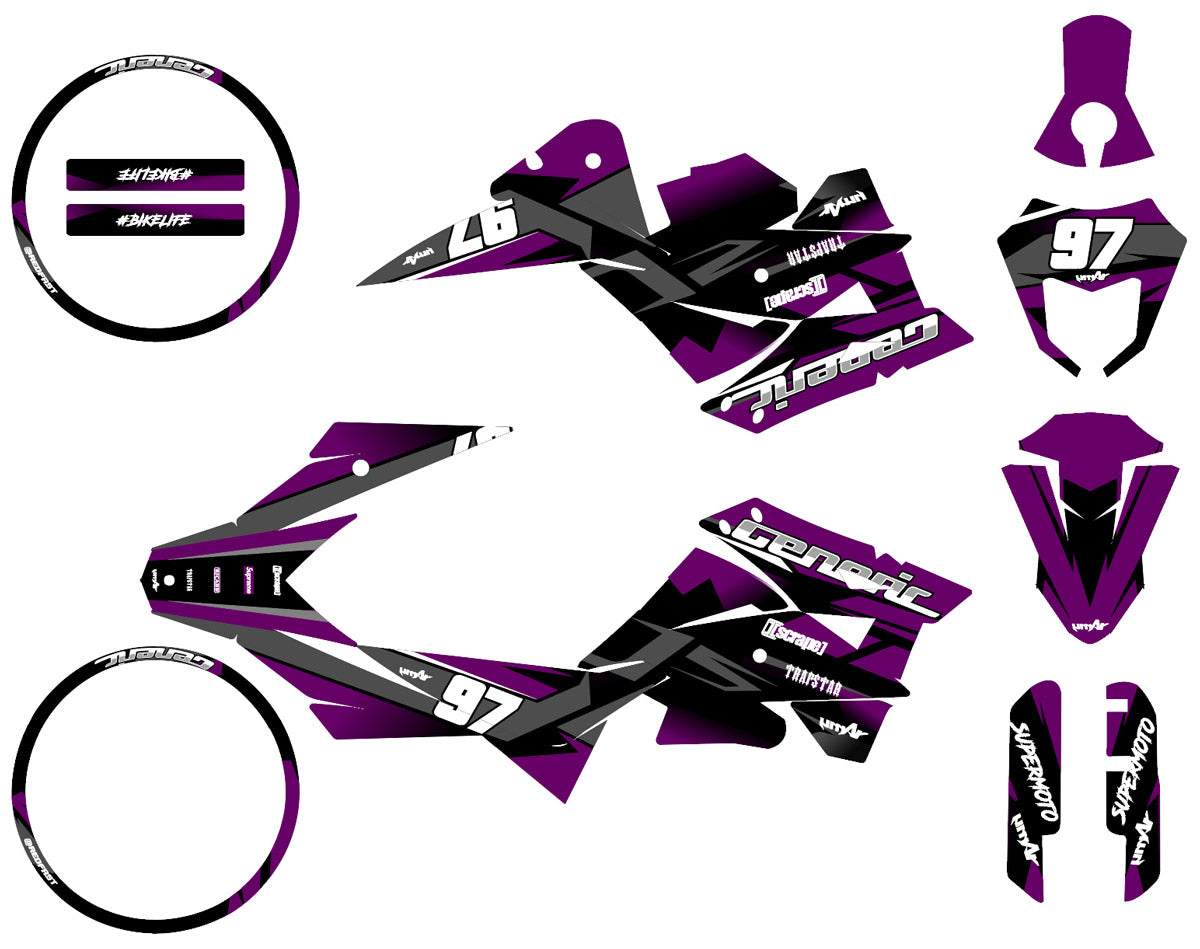 Kit déco Generic Trigger SM 50cc 2006-2018 Red Fast | autocollants moto | personnalisation 50cc | armysctv