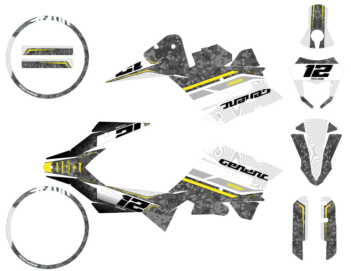 Kit déco Generic Trigger SM 50cc 2006-2018 Warfare | autocollants moto | personnalisation 50cc | armysctv