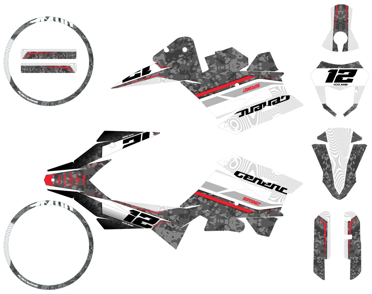 Dekor kit Generic Trigger SM 50cc 2006-2018 Warfare | Motorradaufkleber | Personalisierung 50cc | armysctv