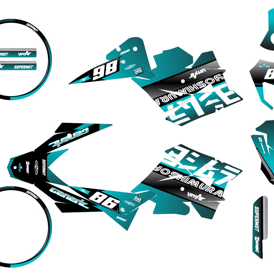 Kit déco Generic Trigger SM 50cc 2006-2018 Yoshi | autocollants moto | personnalisation 50cc | armysctv