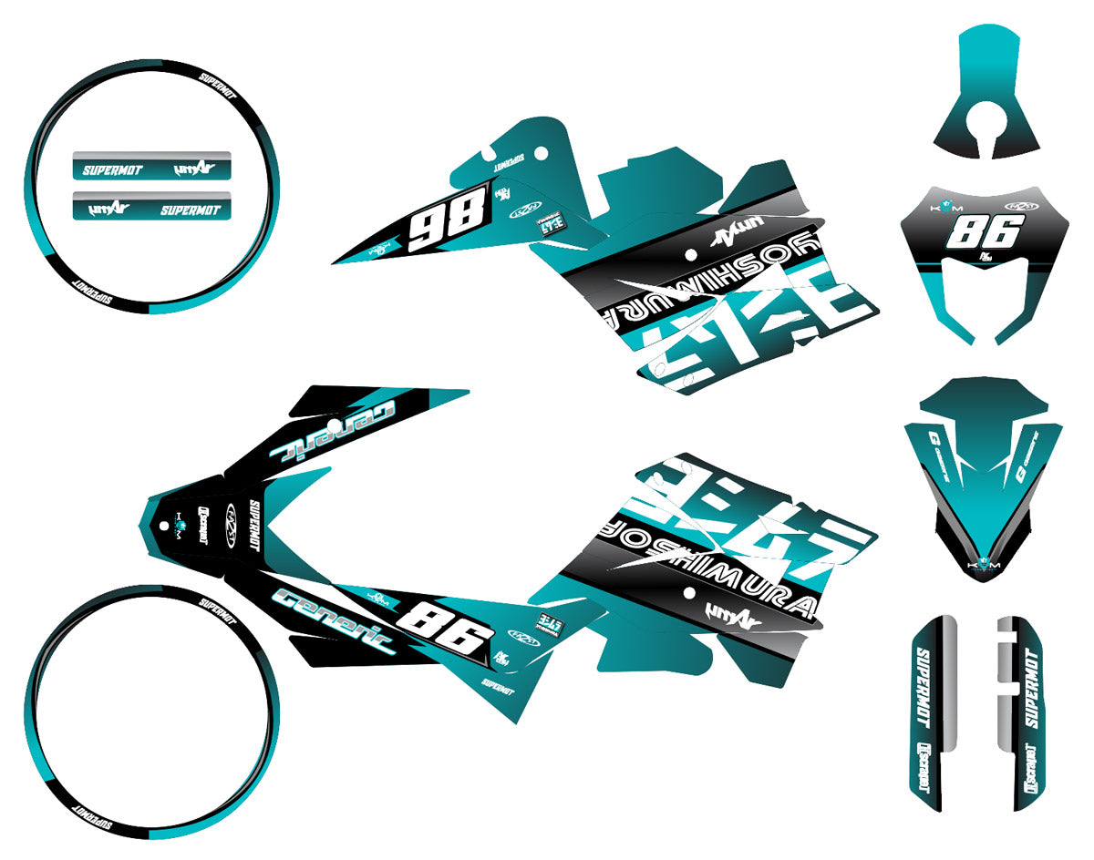 Dekor kit Generic Trigger SM 50cc 2006-2018 Yoshi | Motorradaufkleber | Personalisierung 50cc | armysctv