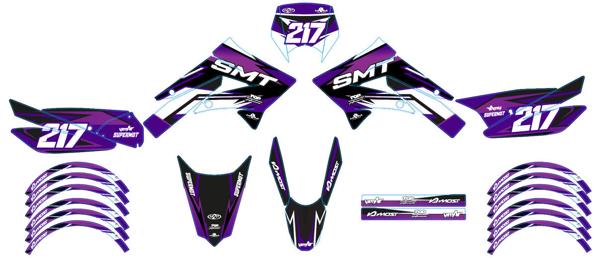 Kit déco 50cc Gilera SMT 2011-2017 Army Lilaks | autocollants moto | personnalisation 50cc | armysctv