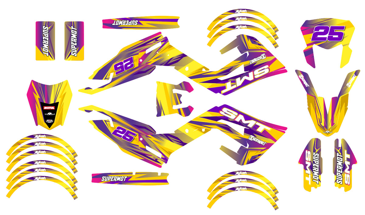 Kit déco 50cc Gilera SMT 2018-2025 Flamer | autocollants moto | personnalisation 50cc | armysctv