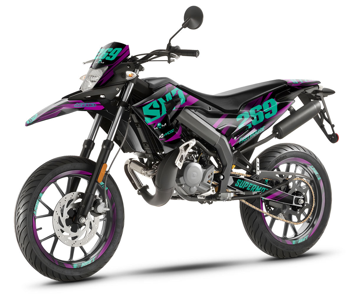 Deko-sett 50cc Gilera SMT 2018-2025 Purple Rain | motorsykkelklistremerker | tilpasning 50cc | armysctv