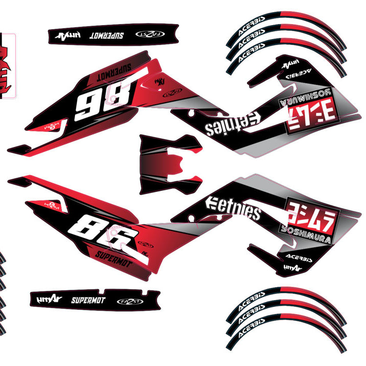 Deko-sett 50cc Gilera SMT 2018-2025 Yoshi | motorsykkelklistremerker | tilpasning 50cc | armysctv