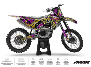 Dekor-kit Motocross Dragoflow – Dynamisches Design, Kompatibel mit allen Modellen auf Motorrädern mit farbigem Aufkleber.