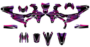 Graphics-kit Motocross Spirit – Clean & Stylish Design, Compatible with All Models for motocross with black and pink pattern.