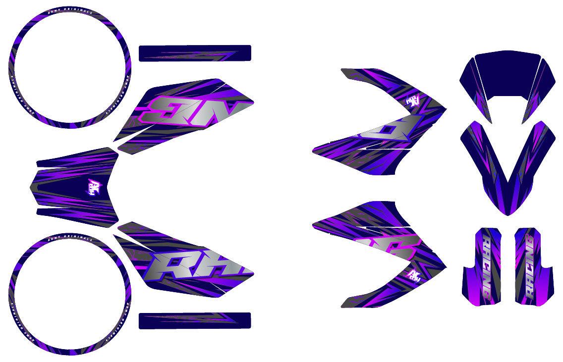 50cc Graphics kit Masai Rider 2012-2025 Purpink