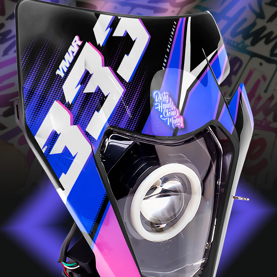 kit deco plaque hare ktm exc LED violet, rose et noir