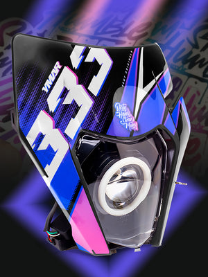 graphics kit plate hare KTM EXC LED purple, pink, and black