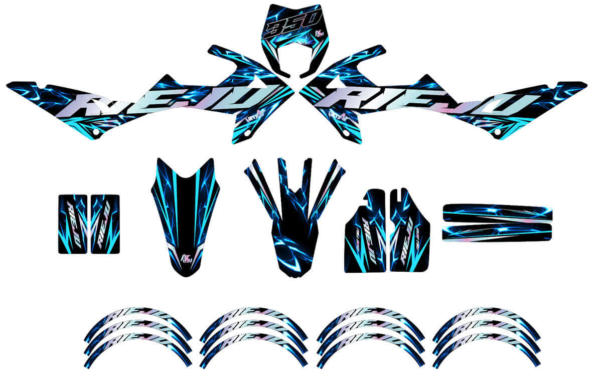 Kit déco Rieju MRT 50cc 2022-2025 Wheelyz | autocollants moto | personnalisation 50cc | armysctv