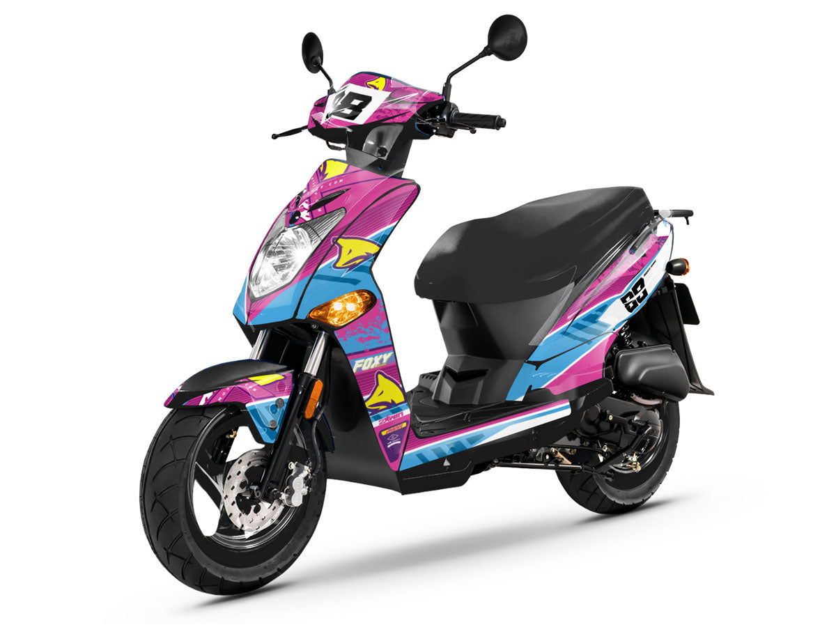 Graphics kit Kymco Agility 50 and 125cc Pink Fox scooter