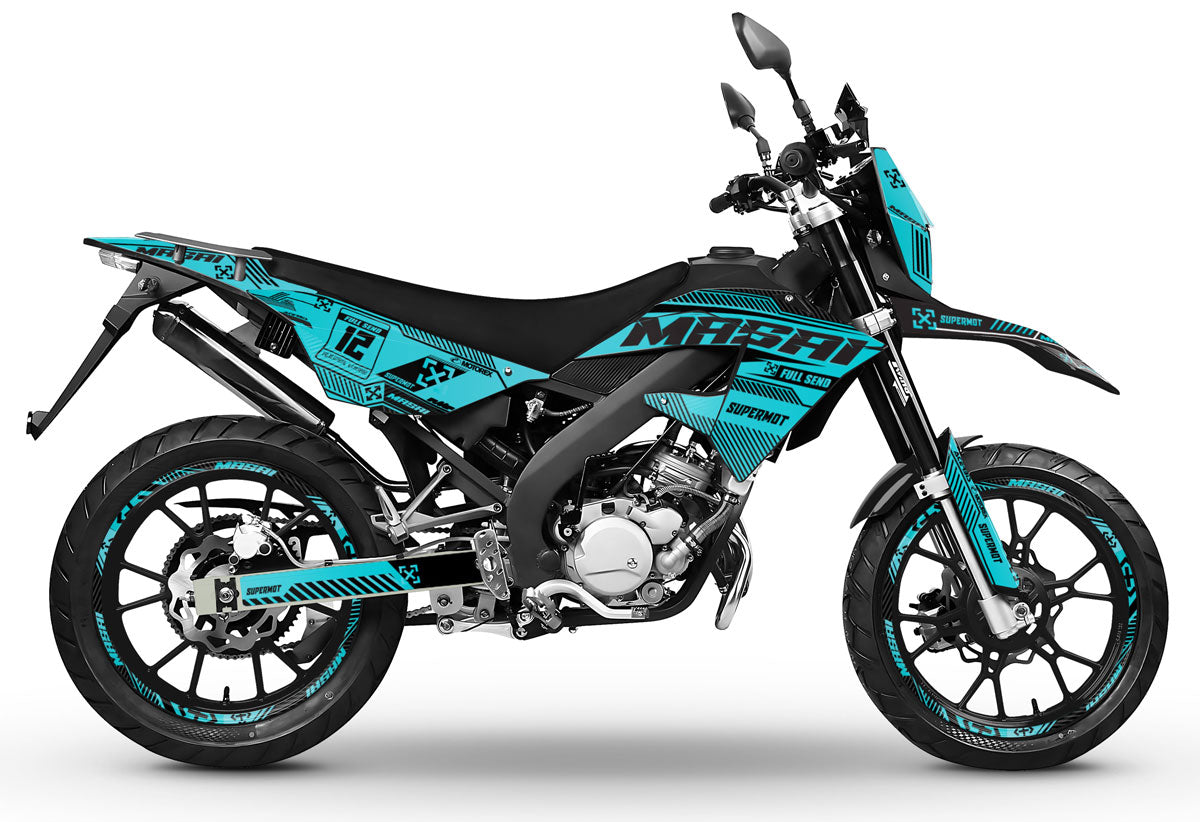 50cc Graphics kit Masai X-Ray 2019-2025 Greenline | motorcycle stickers | 50cc customization | armysctv