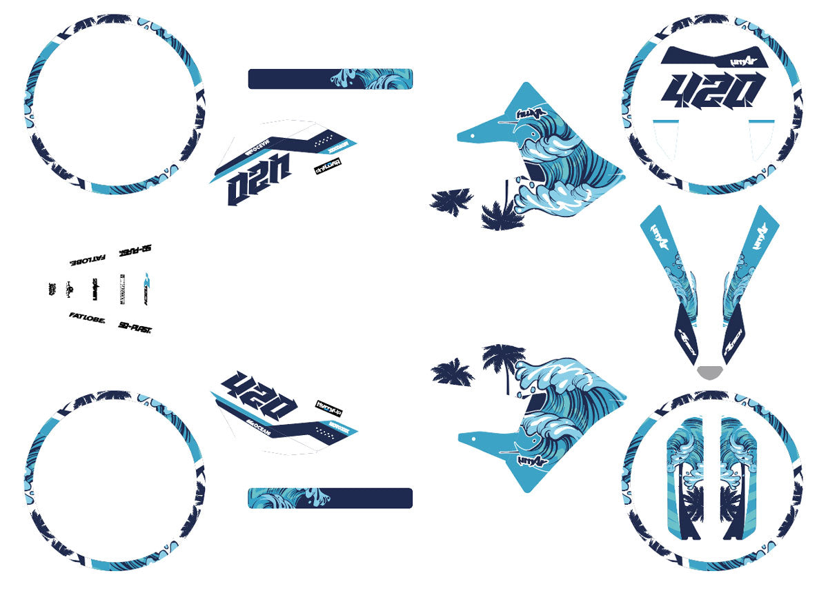 Kit déco 50cc Masai X-Ray 2019-2025 Oceans | autocollants moto | personnalisation 50cc | armysctv