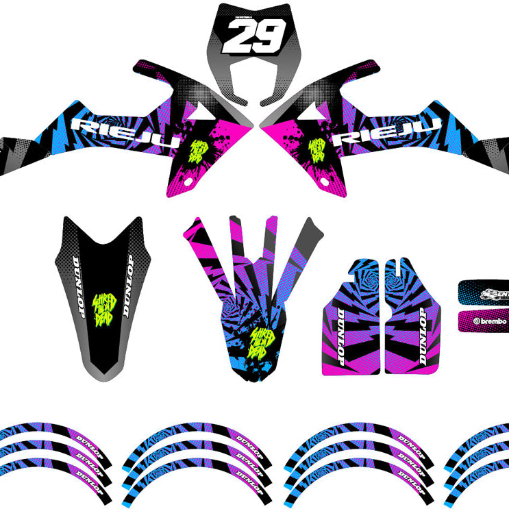 Kit pegatinas Rieju MRT 50cc 2022-2025 Remolino | pegatinas para moto | personalización 50cc | armysctv