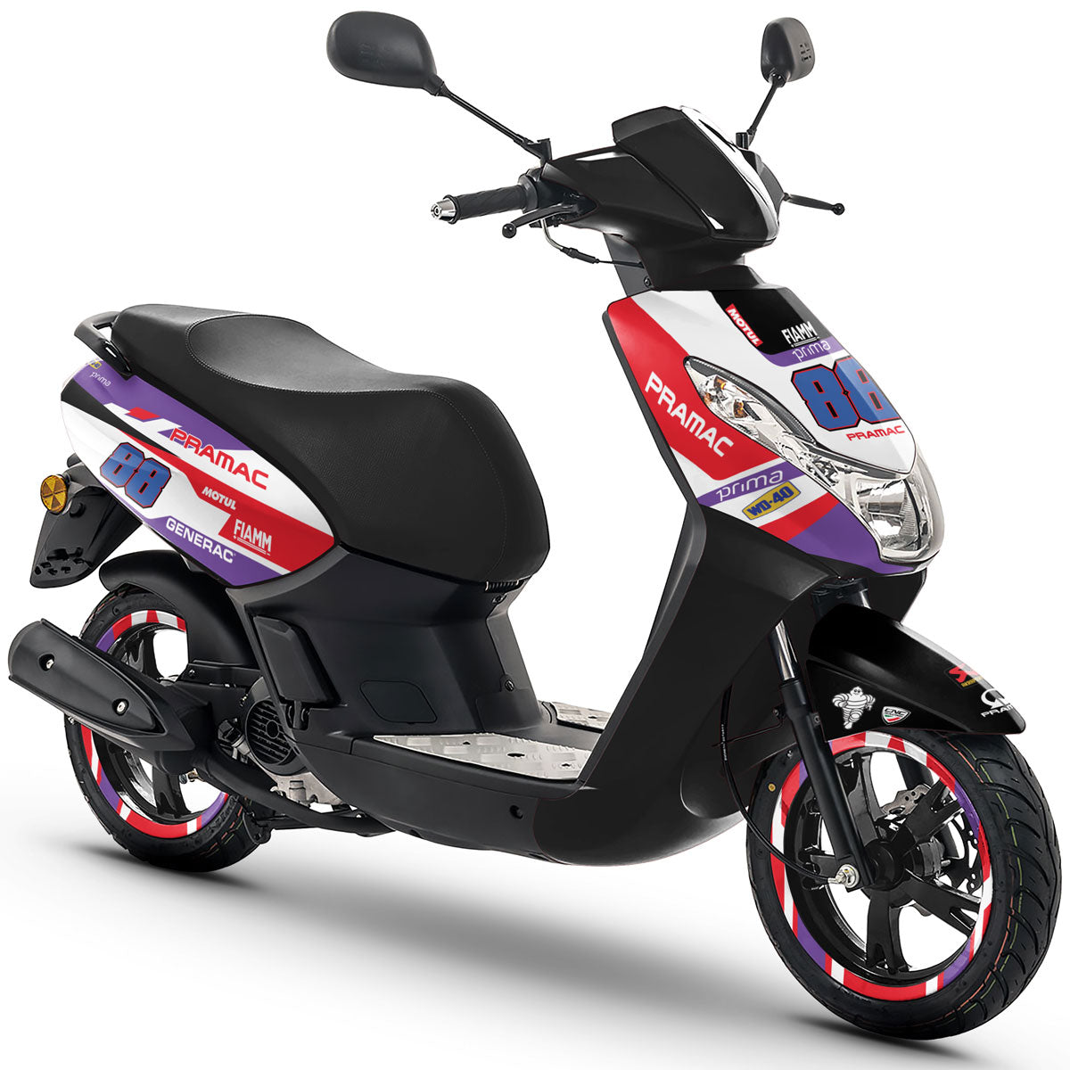 Peugeot Kisbee 2010-2017 scooter Graphics kit Pramac | motorcycle stickers | 50cc customization | armysctv