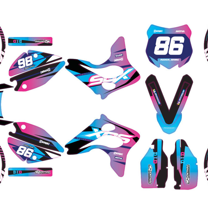 Kit déco 50cc Peugeot XPS Street Evo 2 (2004-2008) Blast | autocollants moto | personnalisation 50cc | armysctv