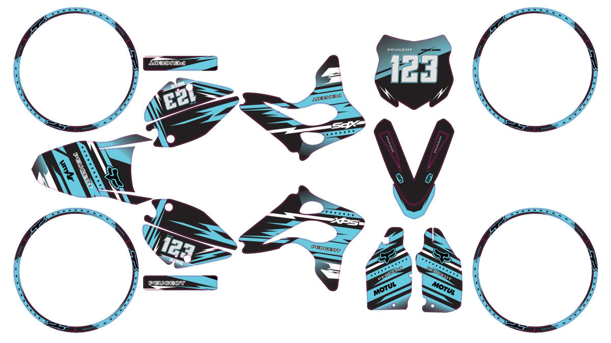 Kit déco 50cc Peugeot XPS Street Evo 2 (2004-2008) Dream | autocollants moto | personnalisation 50cc | armysctv