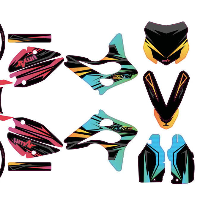 Kit déco 50cc Peugeot XPS Street Evo 2 (2004-2008) Eclipse | autocollants moto | personnalisation 50cc | armysctv