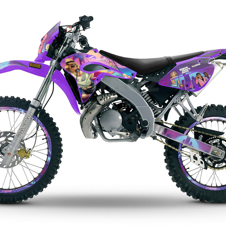 Kit déco 50cc Peugeot XPS Street Evo 2 (2004-2008) GTA Vice City | autocollants moto | personnalisation 50cc | armysctv