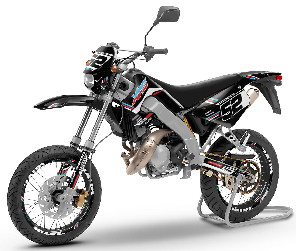 Dekor kit 50cc Peugeot XP Street 2003-2010 Schwarze Katze | Motorradaufkleber | Personalisierung 50cc | armysctv